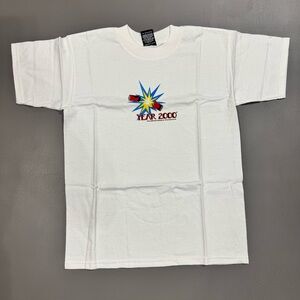 Vintage 1999 Year 2000 Y2K Millennium T Shirt Youth Large White